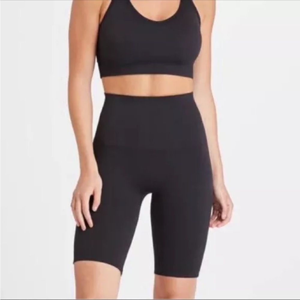 Spanx Black look at me now high rise bike shorts